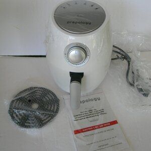NEW Prepology 2-qt Compact Nonstick Air Fryer with Adjusting Timer WHITE